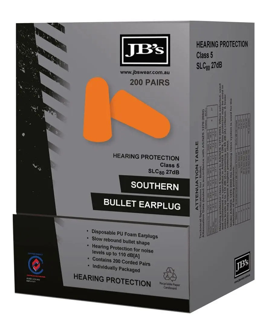 Southern Bullet Earplug (200 Pair) 8P085 Jb's Wear